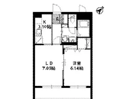 フェリーチェK・Y(1LDK/1階)の間取り写真