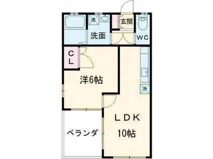 マスコットパレス(1LDK/2階)の間取り写真