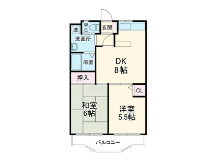 メゾンロイヤル(2DK/1階)の間取り写真