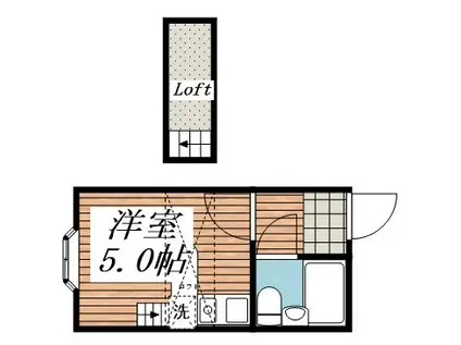 ベルピア上尾第7(ワンルーム/1階)の間取り写真