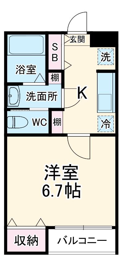 コルドール(1K/1階)の間取り写真