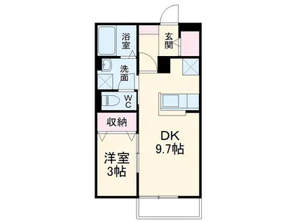 アミティエ(1DK/2階)の間取り写真