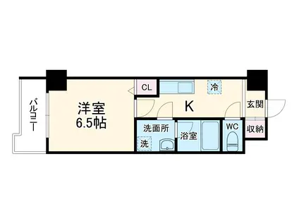 ビューテラス都筑(1K/1階)の間取り写真