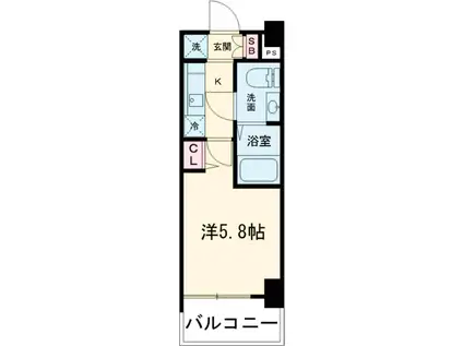 AZEST青砥Ⅱ(1K/3階)の間取り写真