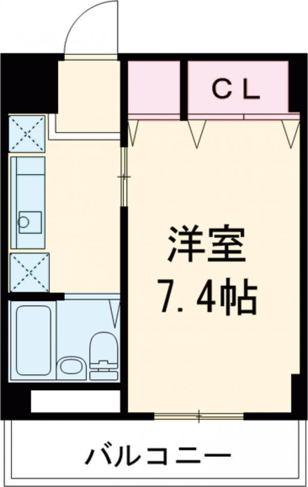 ベルエール調布(1K/1階)の間取り写真