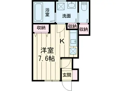 ペルソーナ上尾上町(1K/1階)の間取り写真