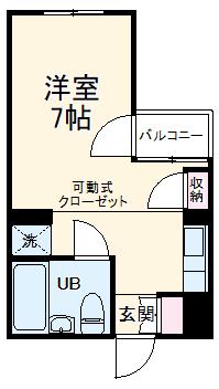 元住吉ハウス(ワンルーム/4階)の間取り写真
