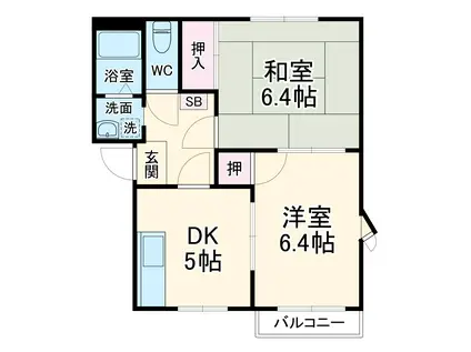 メゾン北久保 A(2DK/2階)の間取り写真