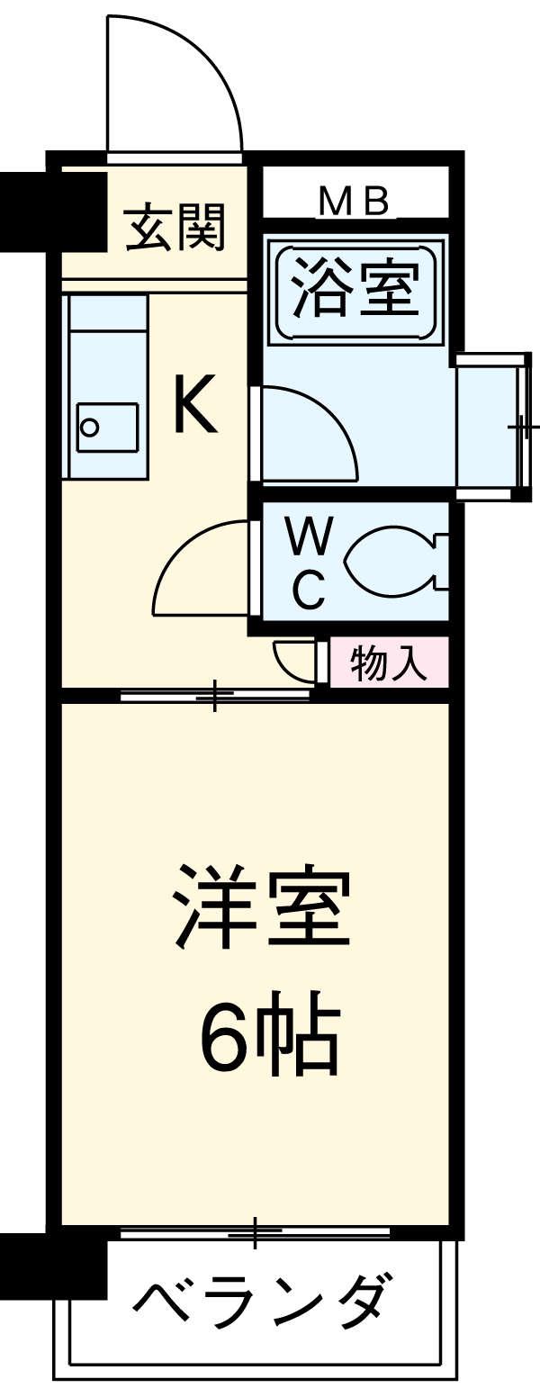 大丸マンション(1K/2階)の間取り写真