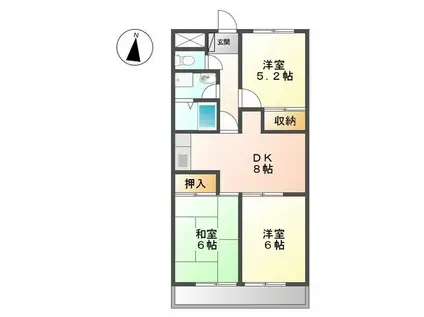 プルミエール(3DK/3階)の間取り写真