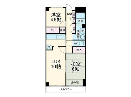 メルシーハイムⅡ(2LDK/2階)の間取り写真