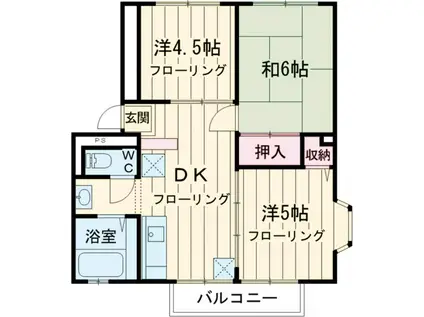 エスペラント烏山Ⅲ(3DK/1階)の間取り写真