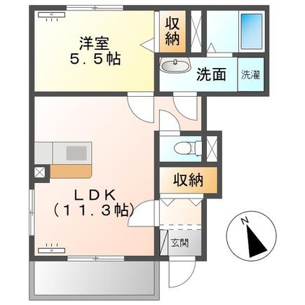 サンクレーブ(1LDK/1階)の間取り写真