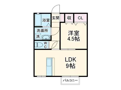 アービル篠原A(1LDK/2階)の間取り写真