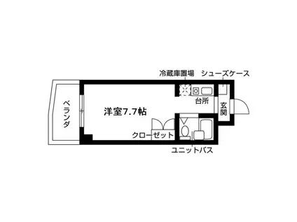 ディアコート上社(1K/3階)の間取り写真