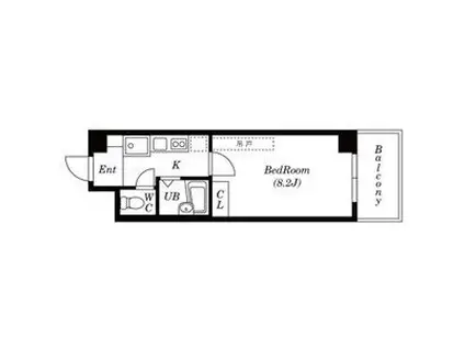 ウエストIN星ヶ丘(1K/3階)の間取り写真