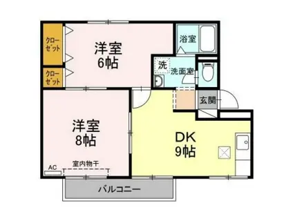 サンロード二重堀A(2LDK/1階)の間取り写真