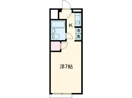 トリヴァンベールハイブリッジ(1K/1階)の間取り写真