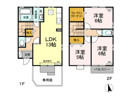 リビングタウン小牧原(3LDK)の間取り写真