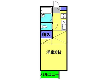 パレス岡出山(1K/1階)の間取り写真