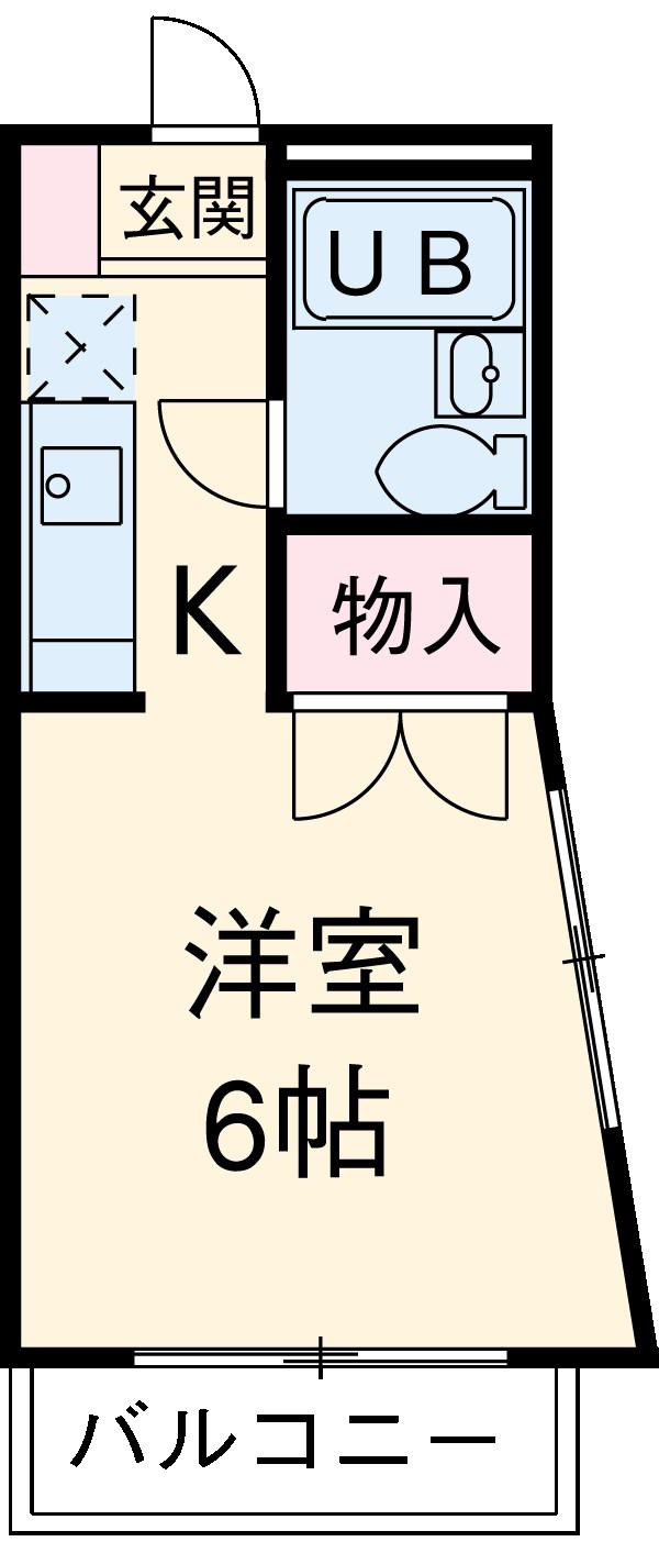 今枝ビル(ワンルーム/2階)の間取り写真