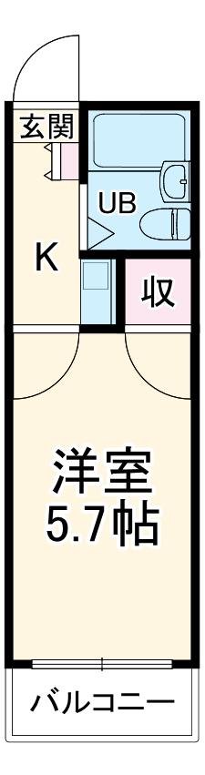 アバハウス習志野(ワンルーム/2階)の間取り写真