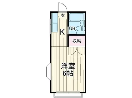 カルチェ大和田(1K/2階)の間取り写真
