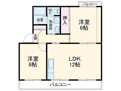 コンフォールNISHIMURA(2LDK/1階)の間取り写真