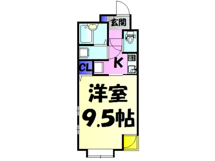 ヘレンハウス(1K/2階)の間取り写真