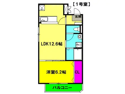 ライフアドバンス(1LDK/5階)の間取り写真