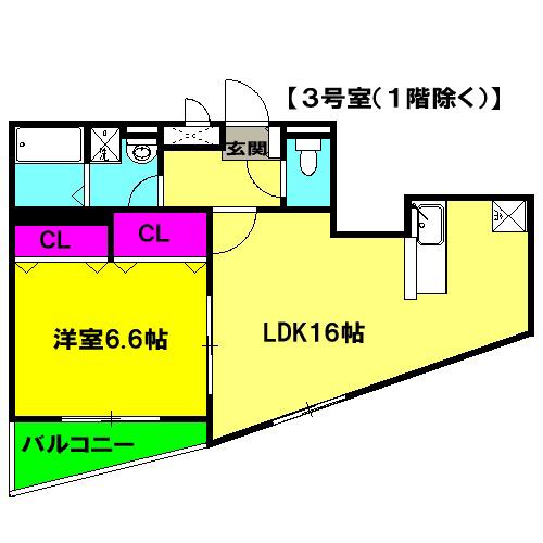ライフアドバンス(1LDK/5階)の間取り写真