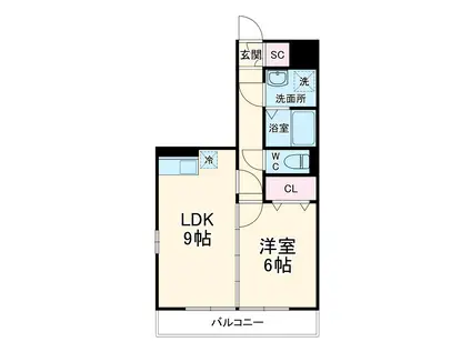 パシ・アージュパルコ(1LDK/2階)の間取り写真