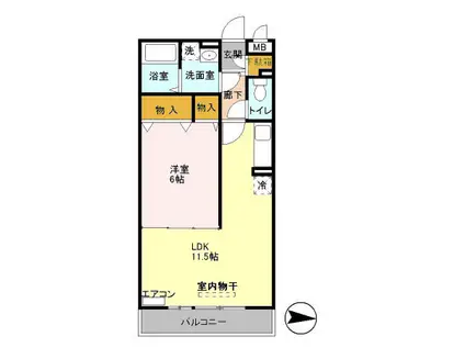 パシ・アージュパルコ(1LDK/3階)の間取り写真