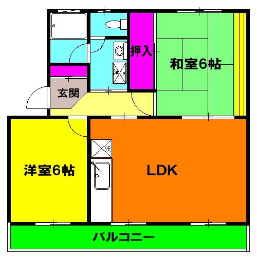 ストークマンションⅠ(3DK/2階)の間取り写真