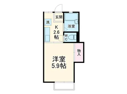 シャンロック(1K/2階)の間取り写真