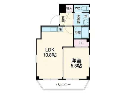 アートハイム八千代台(1LDK/2階)の間取り写真
