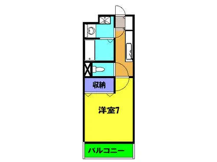 シャンドフルール(1K/1階)の間取り写真