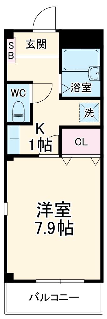 ロフティーグリーンⅡ(1K/1階)の間取り写真