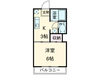 ウィンディア音羽A(1K/2階)の間取り写真