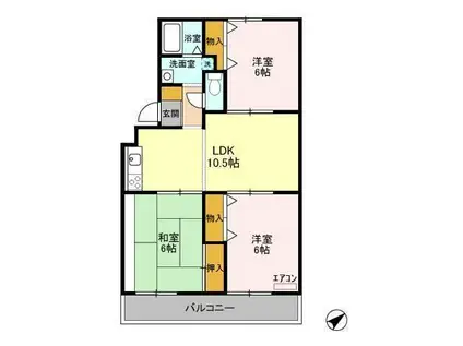 サンパール八千代(3LDK/2階)の間取り写真