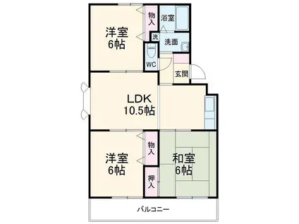 サンパール八千代(3LDK/3階)の間取り写真