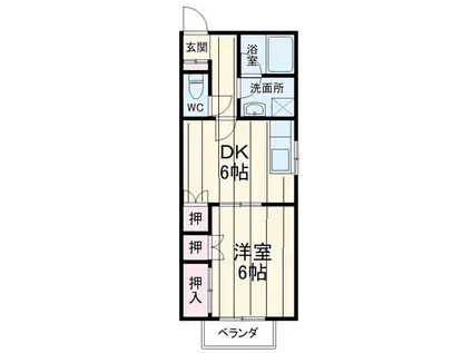 プロシード(1DK/1階)の間取り写真