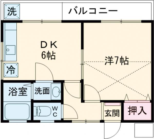 ISプラステリアⅡ(1DK/2階)の間取り写真