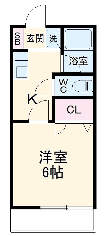 セルトⅡ(1K/1階)の間取り写真