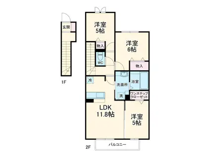 フェリーチェ中山(3LDK/2階)の間取り写真