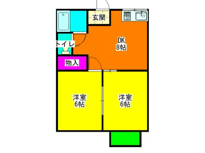 コンシェールたちばな(2DK/2階)の間取り写真