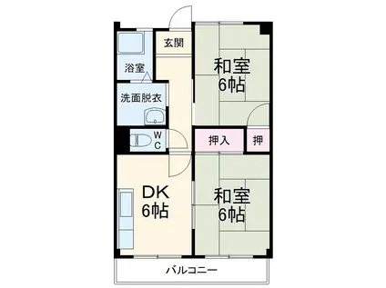 コーポ太閤(2DK/2階)の間取り写真