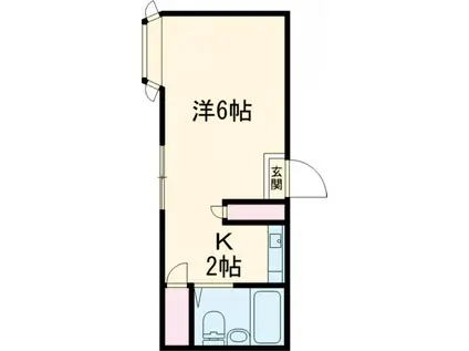 サウスレイク(ワンルーム/2階)の間取り写真