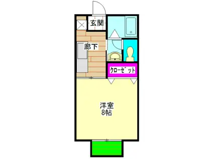 東海道本線 藤枝駅 徒歩37分 2階建 築28年(1K/2階)の間取り写真