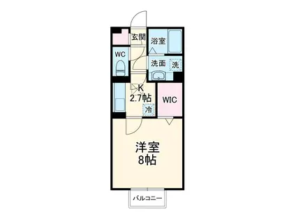 ソラーレ(1K/2階)の間取り写真